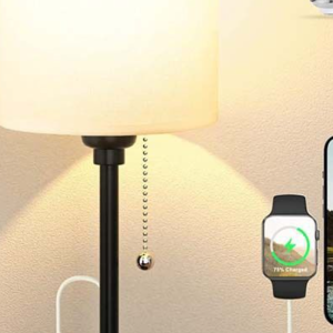 Manufacturer Wholesale Linen table lamp simple study bedroom bedside lamp pull chain switch three-color lamp Type-C USB charging