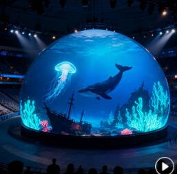Customized Dimension Half Sphere Led Video Ball Screen Hemisphere Led Screen Globe Immersive Led Hemisphere Display