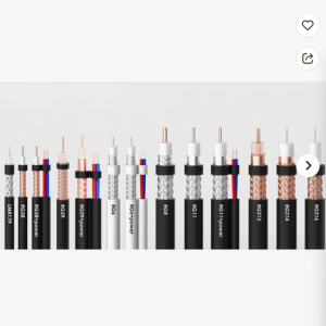 High-Frequency RG6+2C Coaxial Cable, RG59, RG11, CCS, copper,Dual Shielded, 75 Ohm Impedance for CCTV Power and Video, 500m Drum