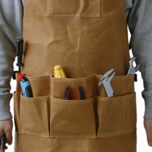 High Quality Garden Waterproof Wax Canvas Tool Apron with Pockets Cleaning Anti-dirt Apron