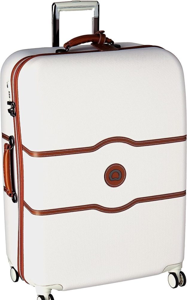 Spinner Wheels Chocolate Brown Brake Hardside travel bag