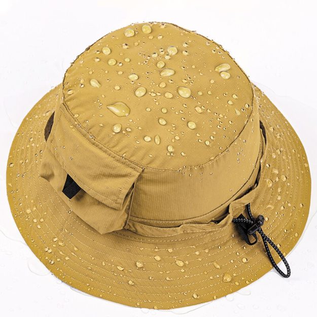 Hat Waterproof fabric With a pocket to store key,change and cards Adjustable hat circumference Foldable and portable