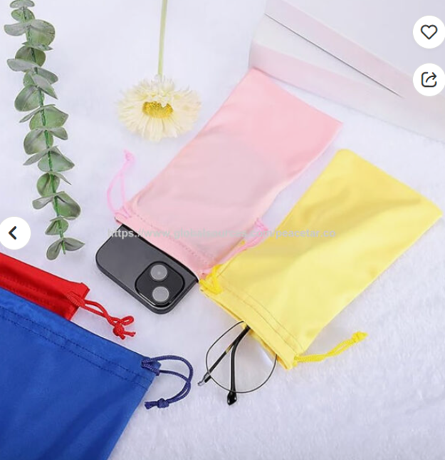 Multi-purpose Eyeglasses Pouch. Made of Soft and Comfortable Microfiber Fabric. Length of 18 cm x Width of 9 cm.