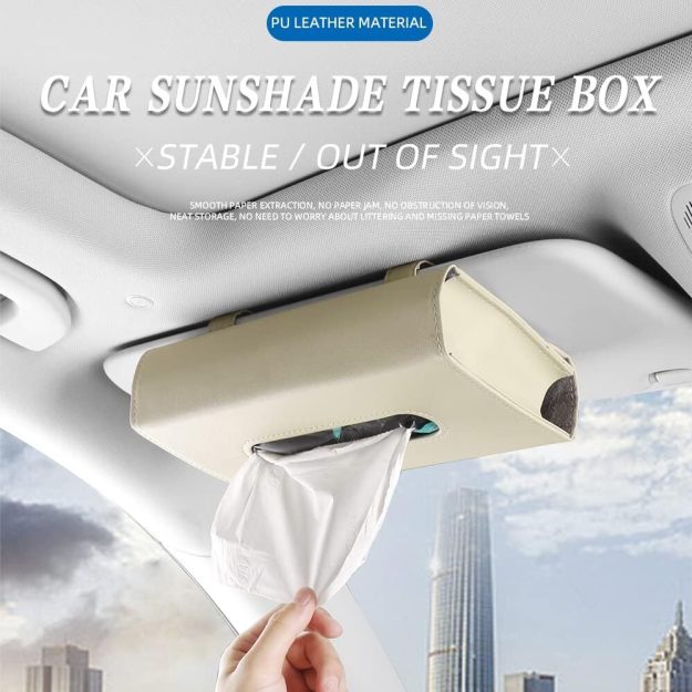 Car Tissue Holder Visor Organizer Car Napkin Holder Tissue Box for Car Visor Tissue Holder Car Accessories