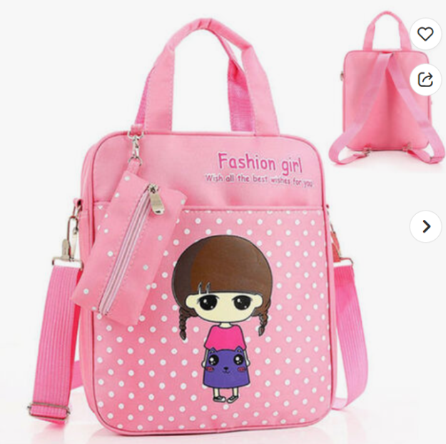 Girl tote bag cuet handbag school bag, with shoulder strap, size: 29*27*8cm
