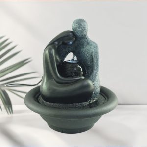 Wholesale tabletop Water Fountain with LED pump valentine day decoration gift love couple sculpture