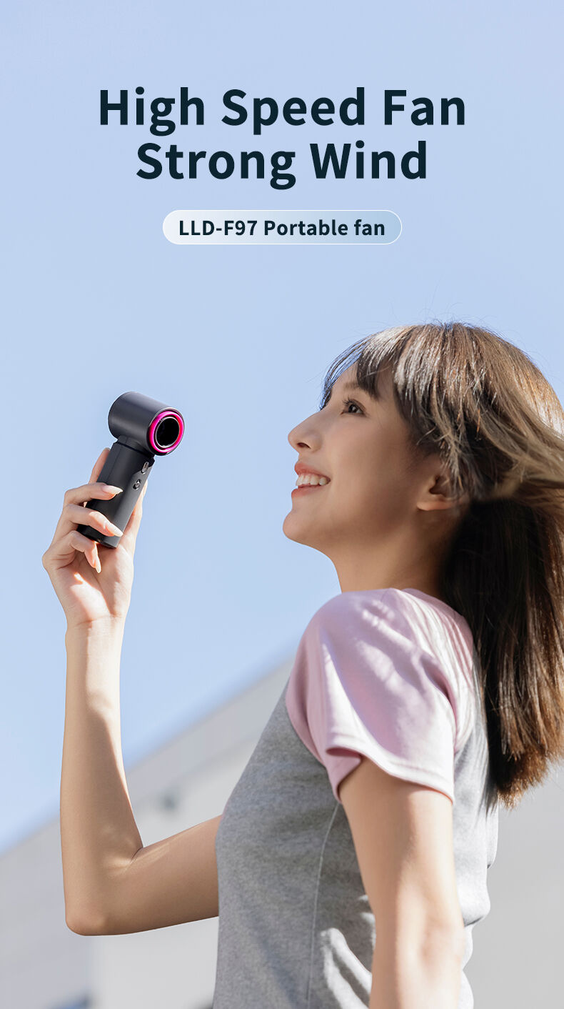 2026 High-Velocity Car Fan 19000RPM with Enhanced Airflow, 1800mAh Battery & USB Charging, Includes Lanyard