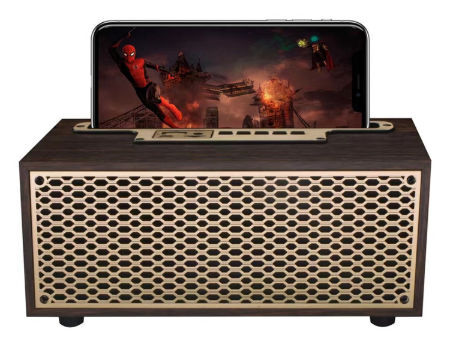 Small audio Retro portable with mobile phone stand computer wireless card FM