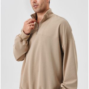 Zip up Long Sleeve Sportswear Stand Collar Sweatshirt Windproof Jogging Hoodies Gym Tracksuit Outwear Clothes