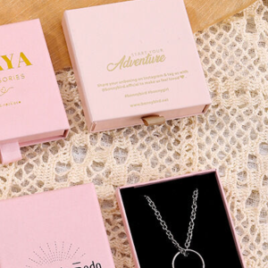 Custom Logo Cardboard Jewelry Gift Bag Necklace Drawing Box Package Slide Drawer Paper Box with Black Foam for Jewelry Packaging