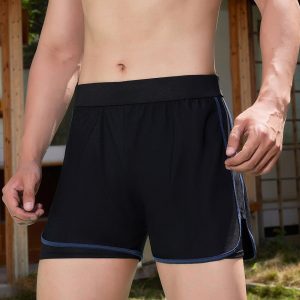 Summer season double layer large size swimming trunks men's boxer shorts adult quick dry close fitting beach pants wholesale