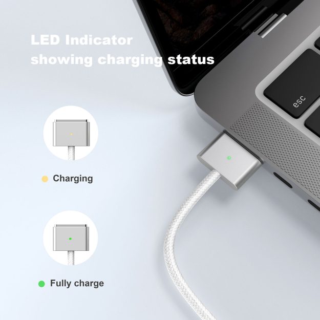 Sunlike USB C-MagSafe3 Cable, PD 140W, fast charging, magnet charging, Aluminum shell, braiding jacket, OEM
